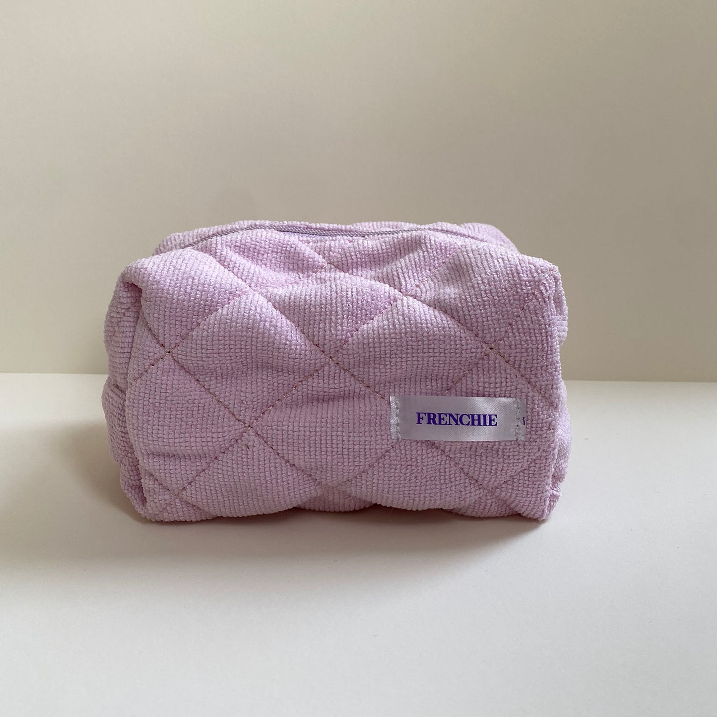 Terry lilac cosmetic bag