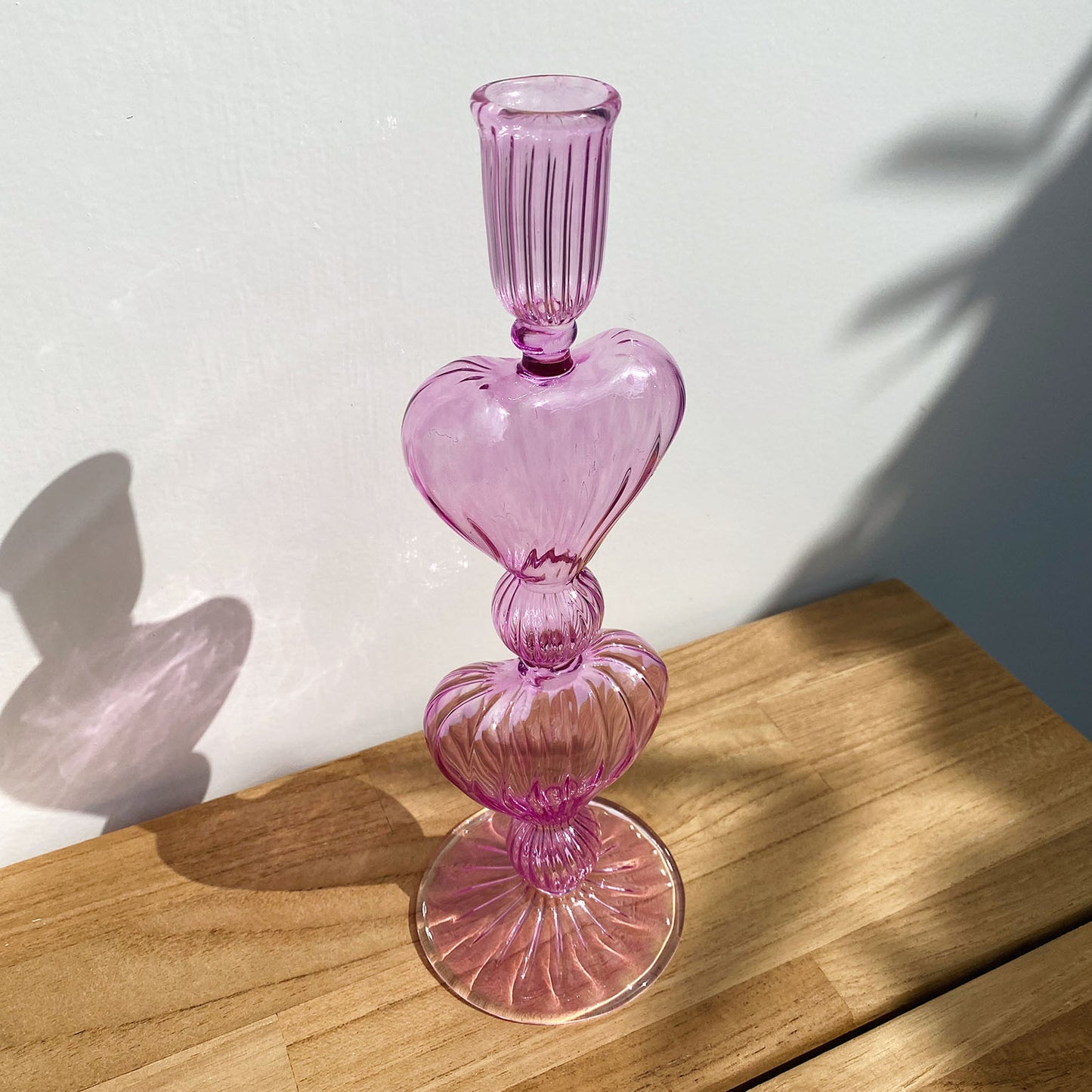 Heart candle holder lilac large