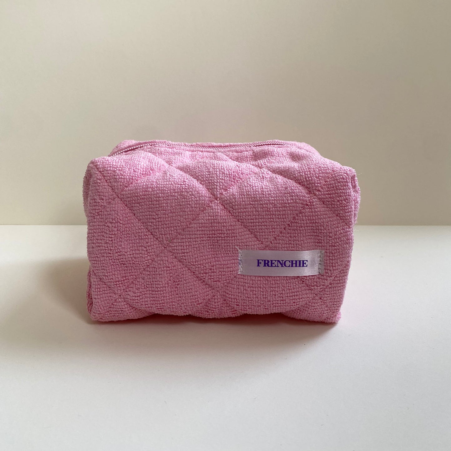 Terry pink cosmetic bag