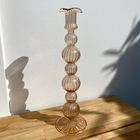 Bubble candle holder dark beige large