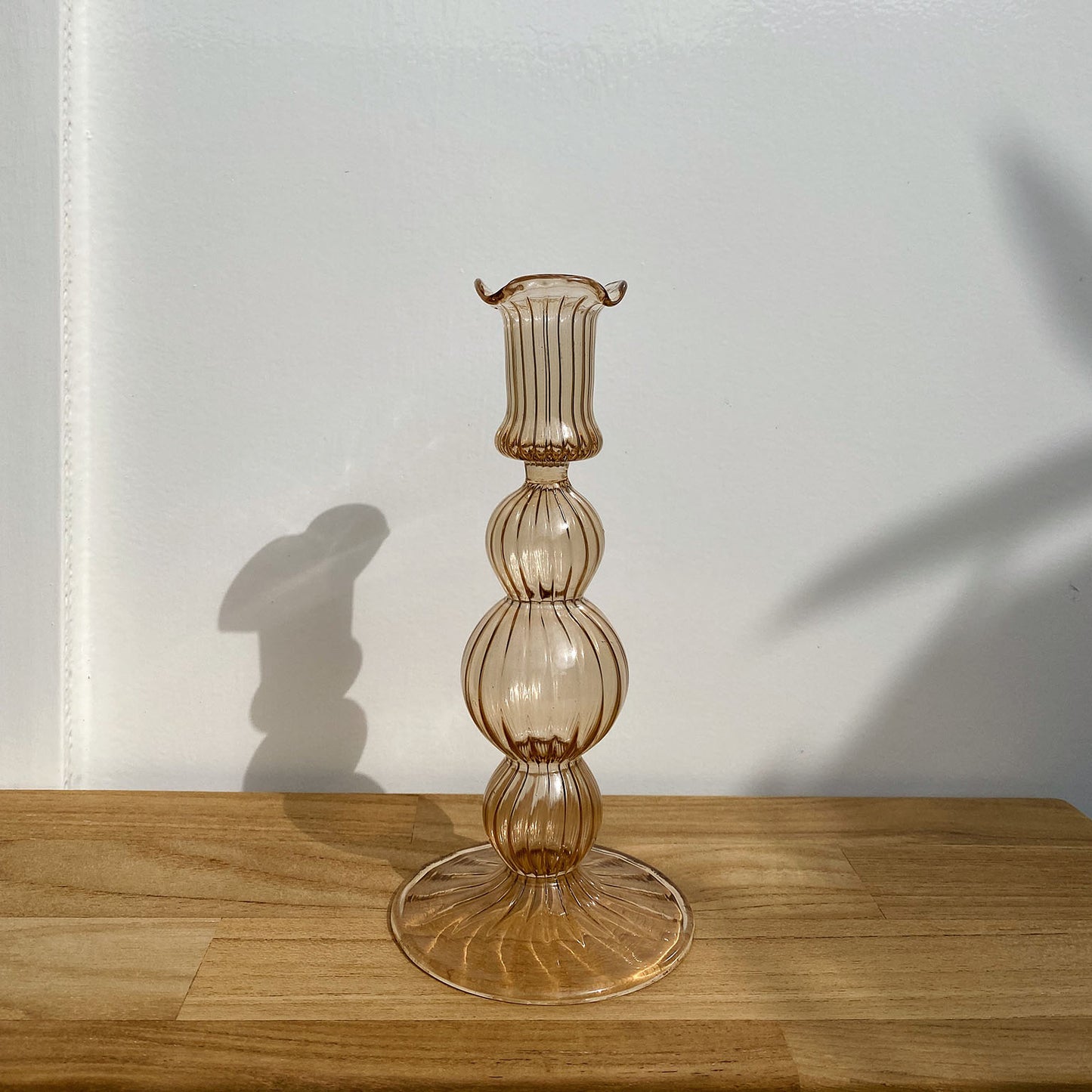 Bubble candle holder dark beige small