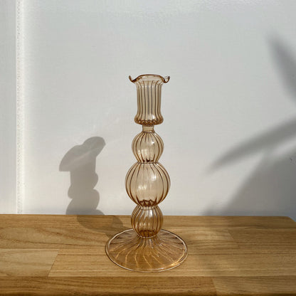 Bubble candle holder dark beige small