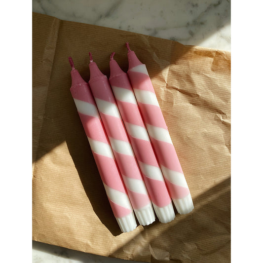 Candy cane candle pink