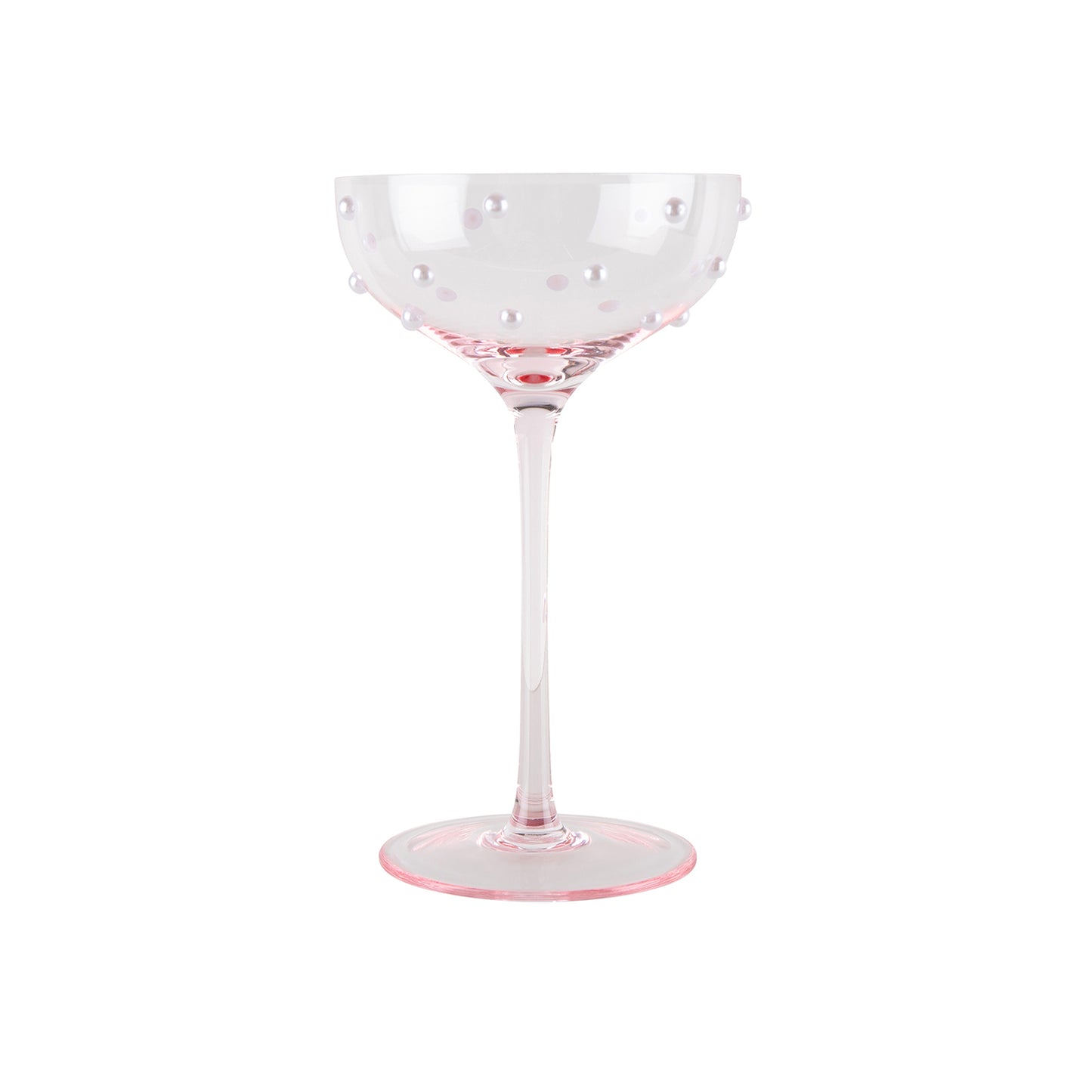 Cocktail glass with pearls pink