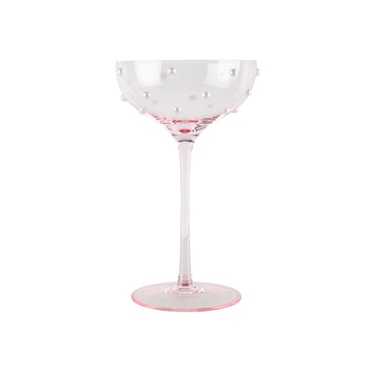 Cocktail glass with pearls pink