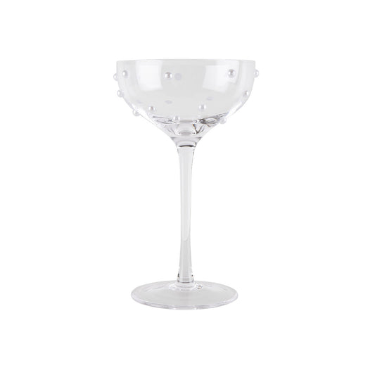 Cocktail glass with pearls transparent