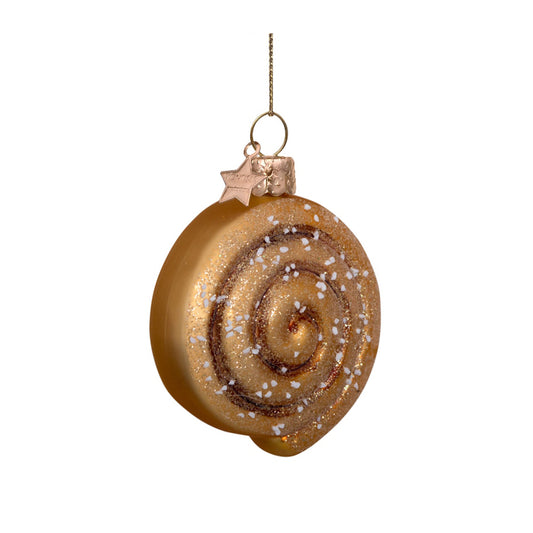 Vondels ornament glass brown matt cinnamon roll