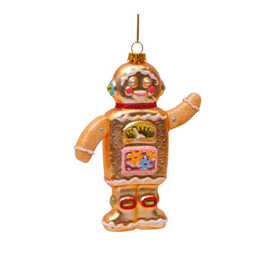 Vondels ornament glass gingerbread robot boy