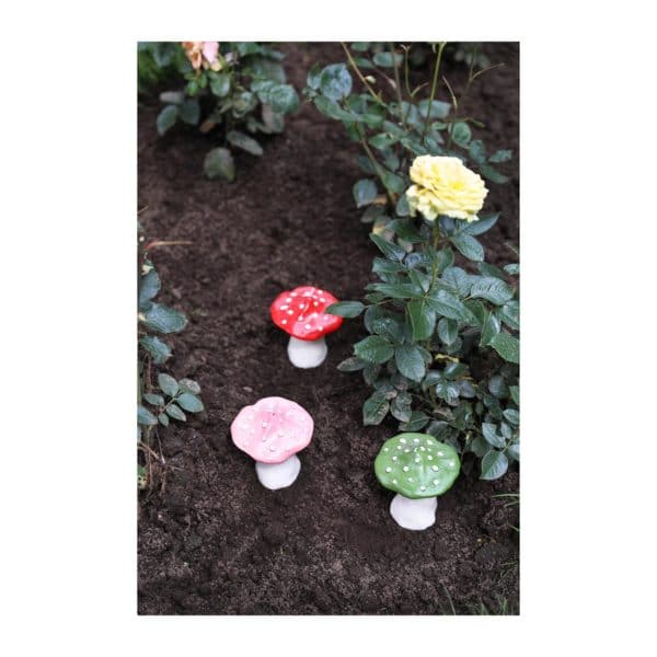 Mushroom kaars dots roze