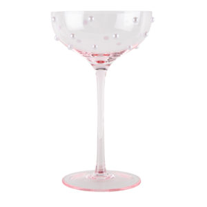 Cocktail glass with pearls pink