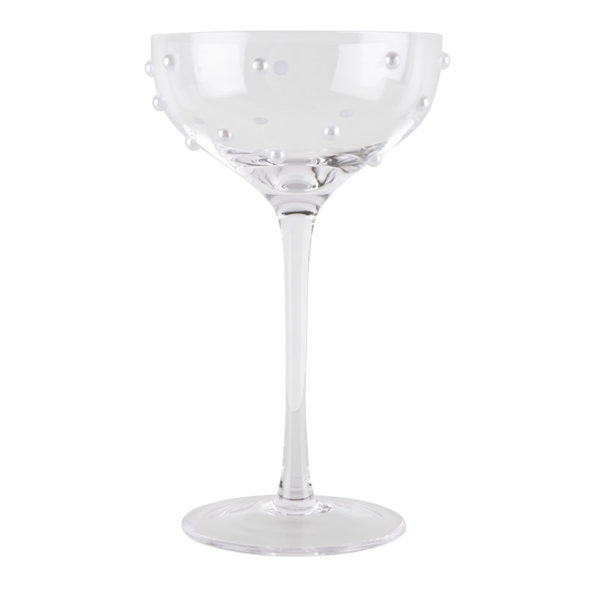 Cocktail glass with pearls transparant
