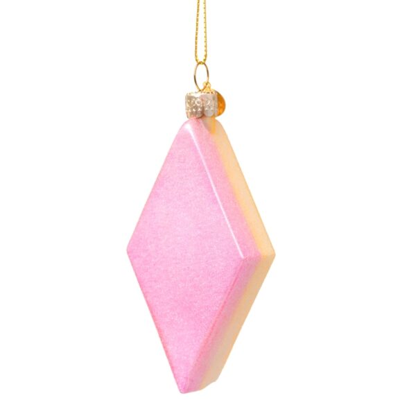 Vondels ornament glass pink yellow diamond marshmellow