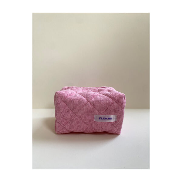 Terry pink cosmetic bag